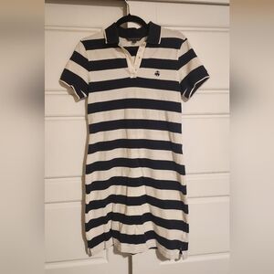 Brooks Brothers Black and White Striped Polo Dress